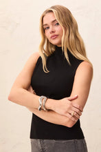Load image into Gallery viewer, Ribbed Funnel Neck Knit Tank - Black