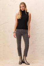 Load image into Gallery viewer, Ribbed Funnel Neck Knit Tank - Black