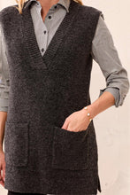 Load image into Gallery viewer, Tunic Length Sweater Vest - Charcoal