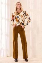 Load image into Gallery viewer, High Rise Stretch Corduroy Wide Leg Pant - Dull Gold