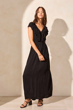 Load image into Gallery viewer, Open Back Maxi Dress with Frill Detail