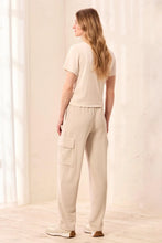 Load image into Gallery viewer, Waffle Knit Elastic Waist Cargo Pant - Sand Dune