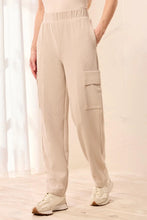 Load image into Gallery viewer, Waffle Knit Elastic Waist Cargo Pant - Sand Dune