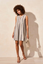 Load image into Gallery viewer, Pintucked Striped Sleeveless Dress