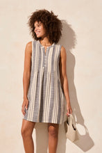 Load image into Gallery viewer, Pintucked Striped Sleeveless Dress