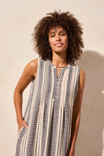 Load image into Gallery viewer, Pintucked Striped Sleeveless Dress