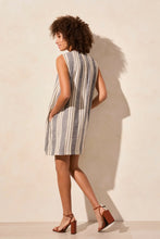 Load image into Gallery viewer, Pintucked Striped Sleeveless Dress