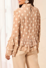 Load image into Gallery viewer, Mock Neck Polka Dot Print Blouse