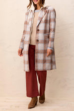Load image into Gallery viewer, Ultra Soft Knit Coat with removable fooler insert - Cream Plaid