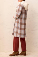 Load image into Gallery viewer, Ultra Soft Knit Coat with removable fooler insert - Cream Plaid