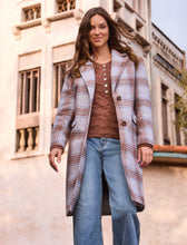 Load image into Gallery viewer, Ultra Soft Knit Coat with removable fooler insert - Cream Plaid