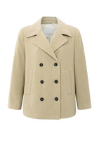 Load image into Gallery viewer, Woven Double Breasted Coat - Sand Beige