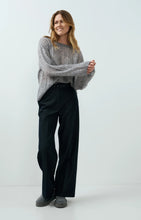 Load image into Gallery viewer, High Waist Wide Leg Trousers with belt - Cat Black