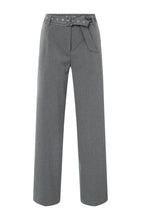 Load image into Gallery viewer, Wide Leg Woven Trouser with Belt - Anthracite