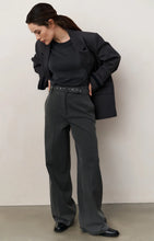 Load image into Gallery viewer, Wide Leg Woven Trouser with Belt - Anthracite