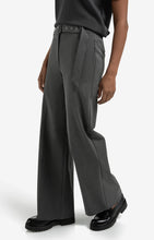 Load image into Gallery viewer, Wide Leg Woven Trouser with Belt - Anthracite