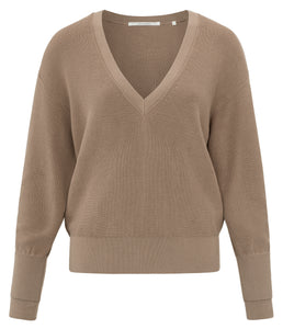 V Neck Sweater - Affogato Brown