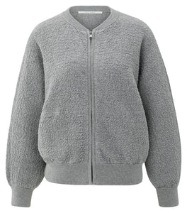 Knit Textured Bomber - Grey