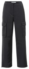 Load image into Gallery viewer, Wide Leg Cargo Trousers With Shine - Charcoal Grey
