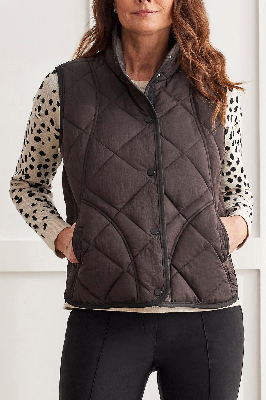 Quilted Puffer Vest - Black