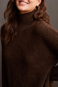 Mock Neck Sweater - Coffee