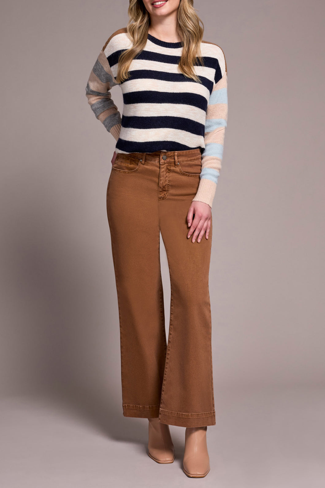 Comfort Stretch Wide Leg Pant - Walnut