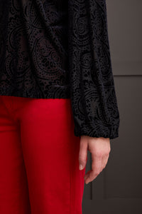 Velvet Detail Blouse