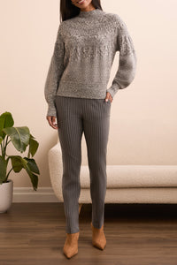 Mock Neck Sweater - Grey