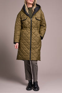Reversible Puffer Coat With Hood