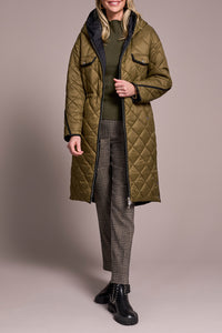 Reversible Puffer Coat With Hood