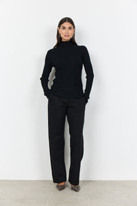 Dollie Ribbed Turtleneck Sweater - Black