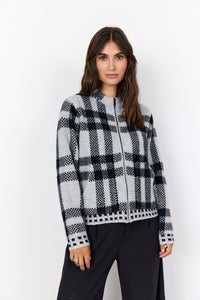 Vibsa Knit Sweater - Grey Plaid