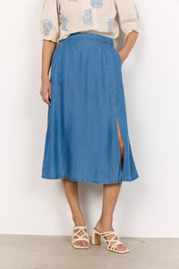 Liv Midi Skirt - Chambray Denim