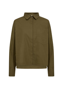 Rachelle Organic Cotton Blouse - Dark Olive