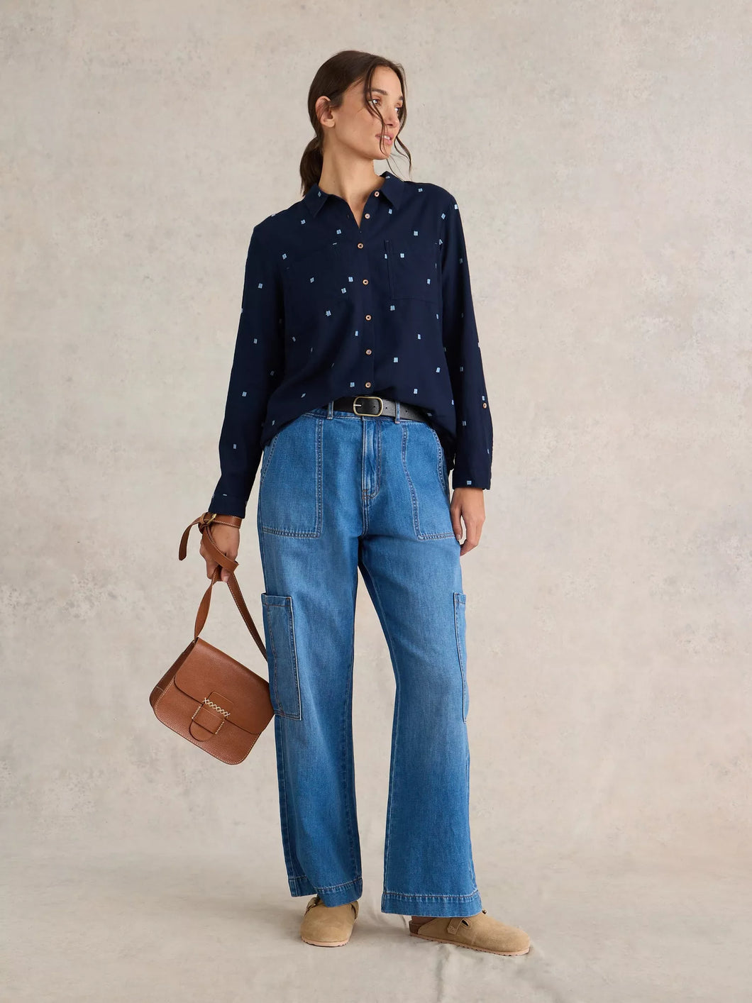 Sophie Organic Cotton Shirt - Navy
