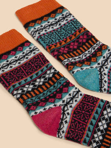 Fairisle Pop Wool Blend Socks