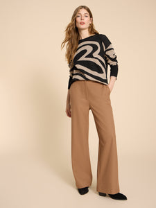 Belle Wide Leg Trouser - Mid Tan