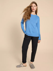 Olive Cotton Jumper - Chambray Blue