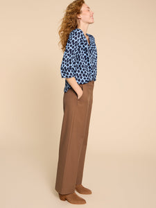 Belle Wide Leg Trouser - Mid Tan