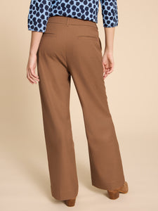 Belle Wide Leg Trouser - Mid Tan