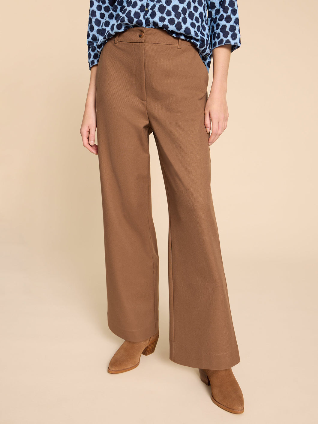 Belle Wide Leg Trouser - Mid Tan