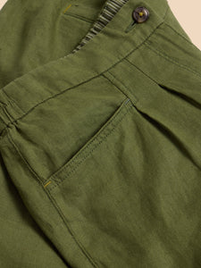 Rowena Linen Trouser - Dark Green