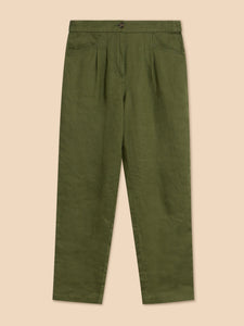 Rowena Linen Trouser - Dark Green