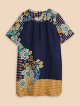 Load image into Gallery viewer, June Linen Shift Dress - Navy Print
