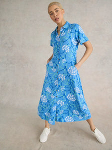 Rua Shirt Dress - Blue Print