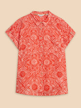 Load image into Gallery viewer, Ellie Cotton Shirt - Orange Print
