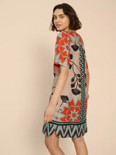Load image into Gallery viewer, June Linen Shift Dress - Orange Print
