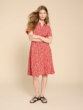Load image into Gallery viewer, Ria Jersey Shirt Dress - Red Print
