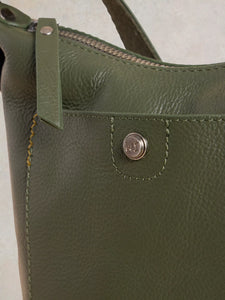 Mini Fern Leather Crossbody - Khaki