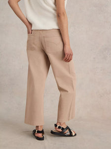 Tia Wide Leg Crop Jean - Dark Natural